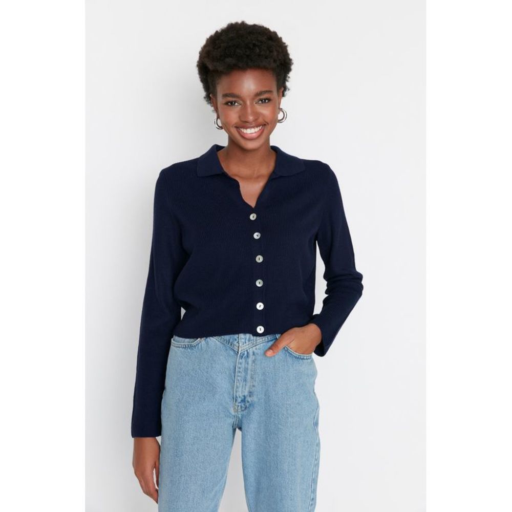 NWT Trendyol Regular fit Polo neck Knitwear Cardigan